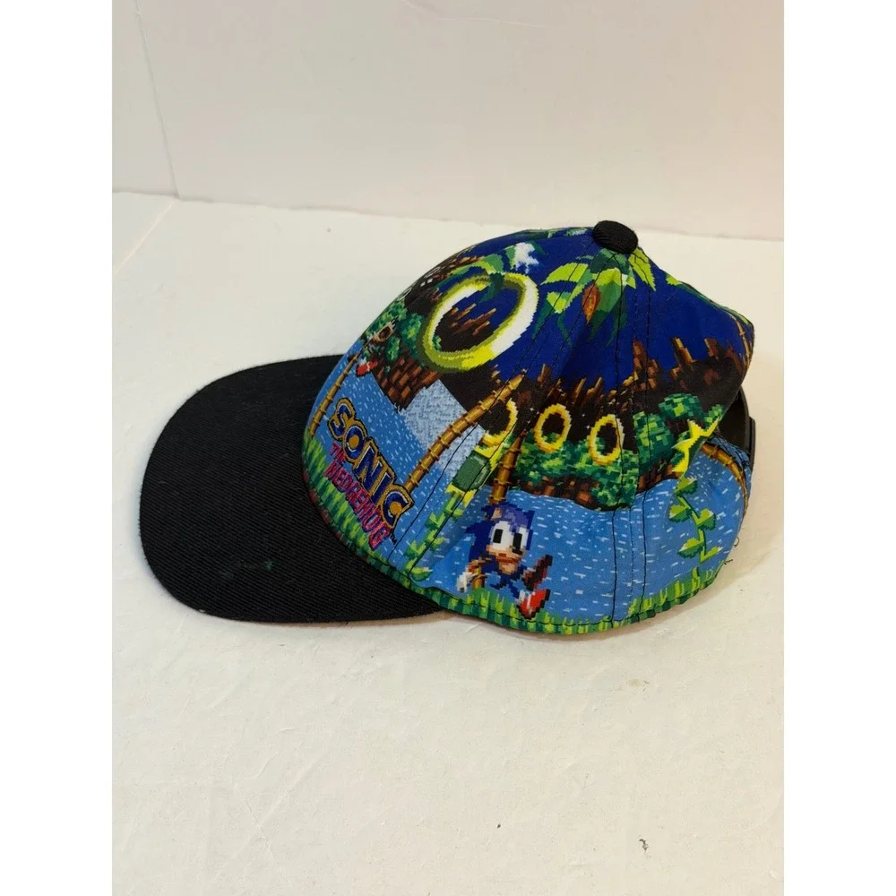 Sonic the Hedgehog Kids Snapback Hat Green Hill Zone Pixel Art Sega Cap